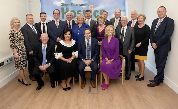 Historic Day as Mayo Roscommon Hospice Foundation celebrates Official Opening of Mayo Hospice  Minister Simon Harris officially opened the new Mayo Hospice in Castlebar on Friday afternoon October 18th 2019. 
The Foundation has been in existence since 1993 and has funded palliative care services in community, hospitals and nursing homes to the people of Mayo and Roscommon, in partnership with the HSE since then. The dream of the Foundation was always to build a Palliative Care Centre in each county and October 18th saw that dream realised in one of the two counties, with plans for the Roscommon Hospice at an advanced stage.  Joanne Hynes, Chairperson of Mayo Roscommon Foundation, Martina Jennings, CEO of Mayo Roscommon Hospice Foundation, Minister for Health Simon Harris TD and Minister for Community and Rural Affairs Michael Ring unveiling a plaque at the official opening of the Mayo Roscommon Hospice.
Pic Conor McKeown