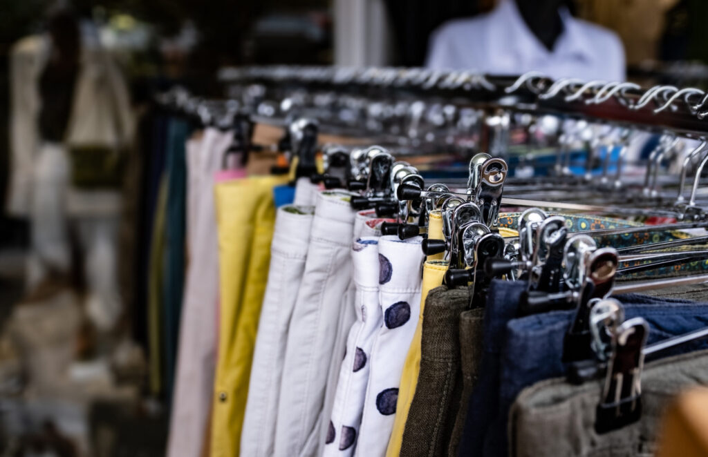 Clothes on hanger