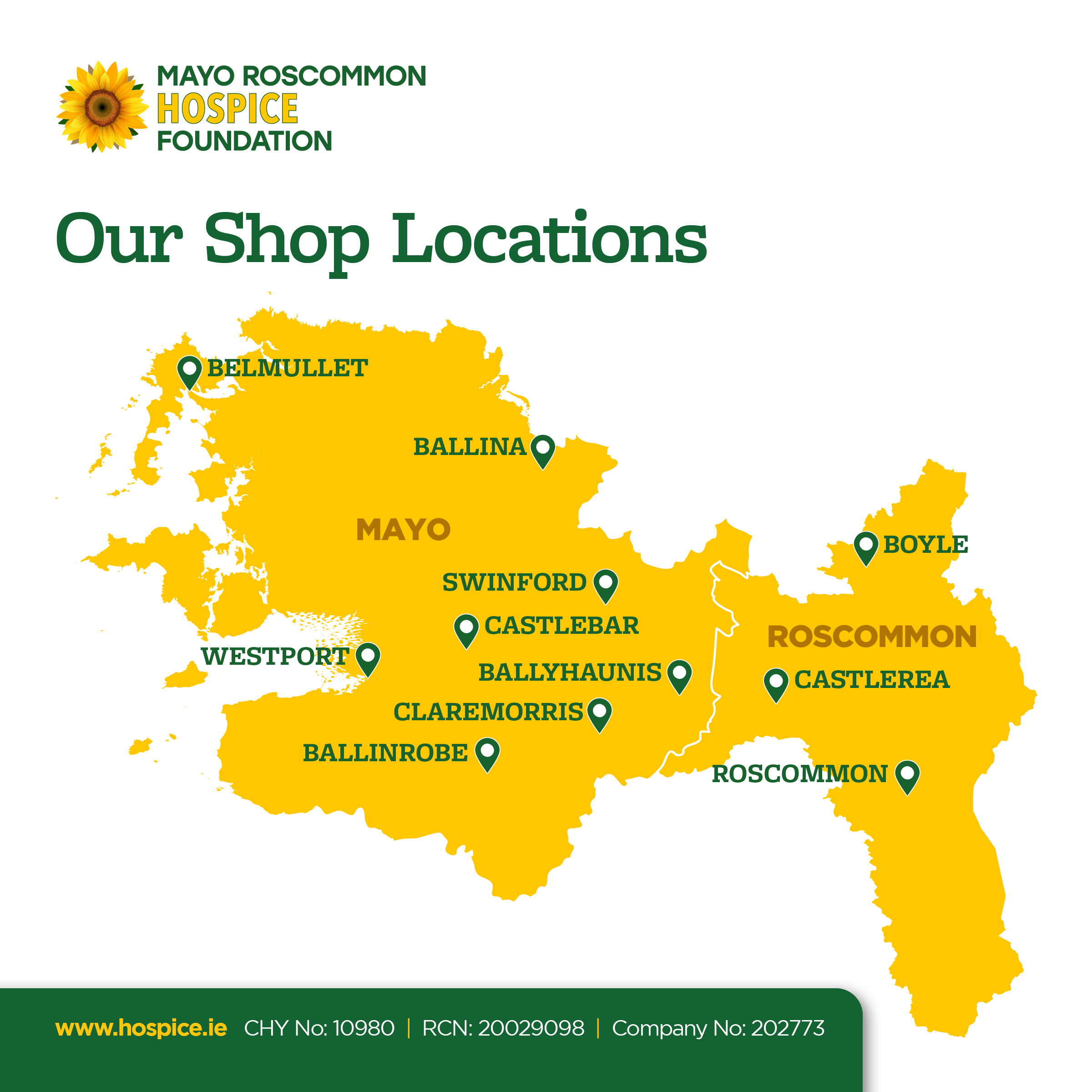 Mayo Roscommon Hospice Shop Locations
