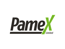 PameX Limited logo, with Pame in black, a large green X, and Limited in smaller green text beside the X. A black underline runs beneath Pame, creating a modern look reminiscent of Mayo Roscommon Hospice branding.