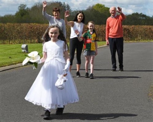 Eloise's first 10km in her Communion Dress